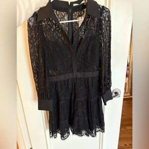 Alice + Olivia Black Lace Long Sleeve Dress. Brand new with tags.